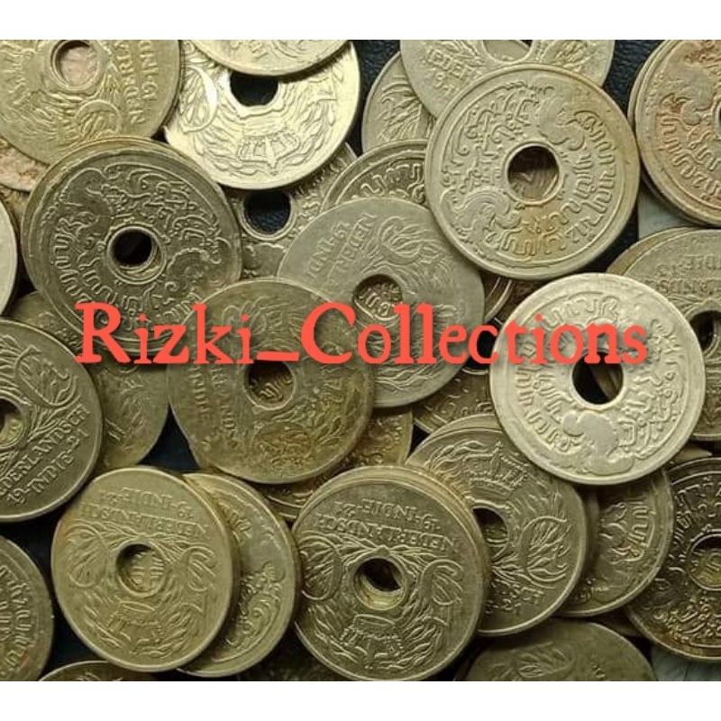 uang kuno KOIN 5 CENT BOLONG NEDERLANDSCH INDIE