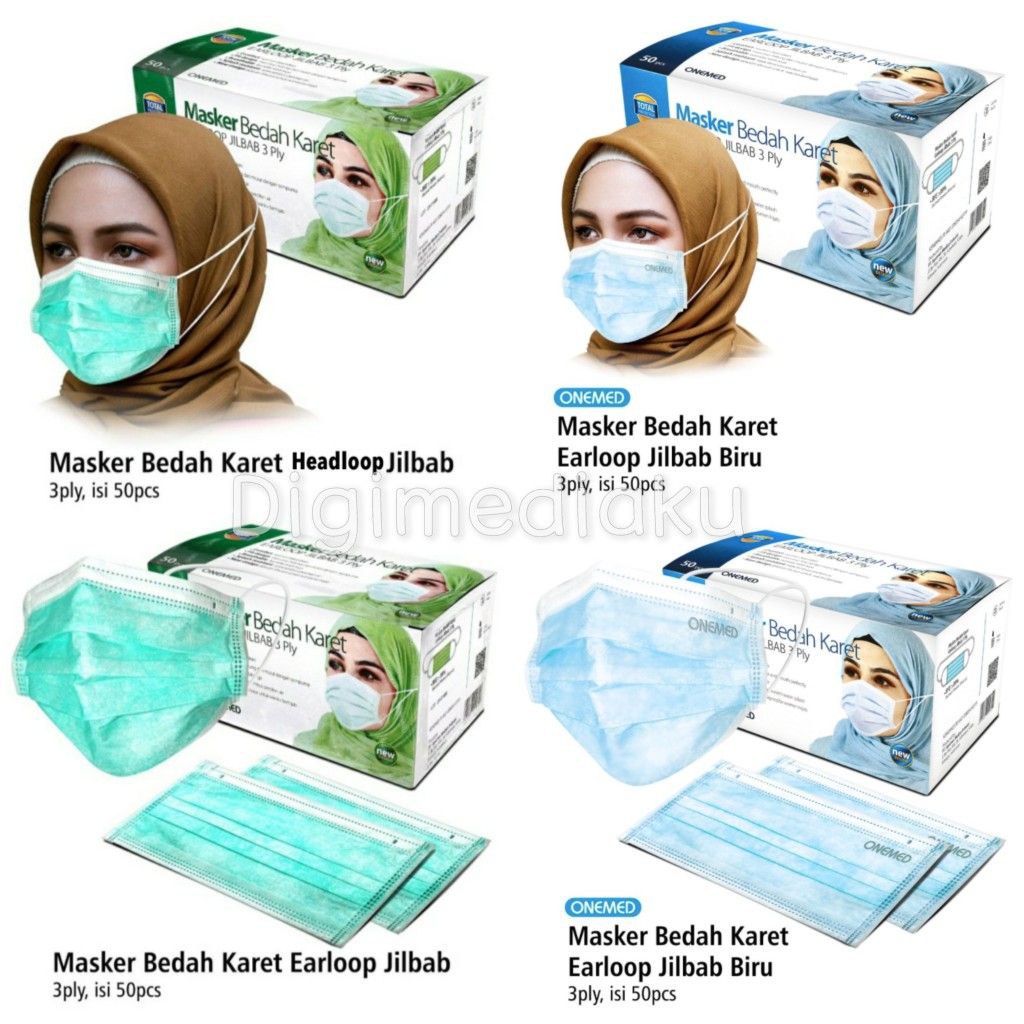 Onemed Masker HIjab Medis 3 ply