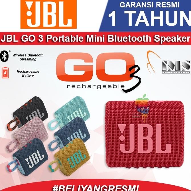 JBL GO 3 PORTABLE SPEAKER BLUETOOTH - GARANSI RESMI IMS 1 THN JBL GO3 FBGDF64654