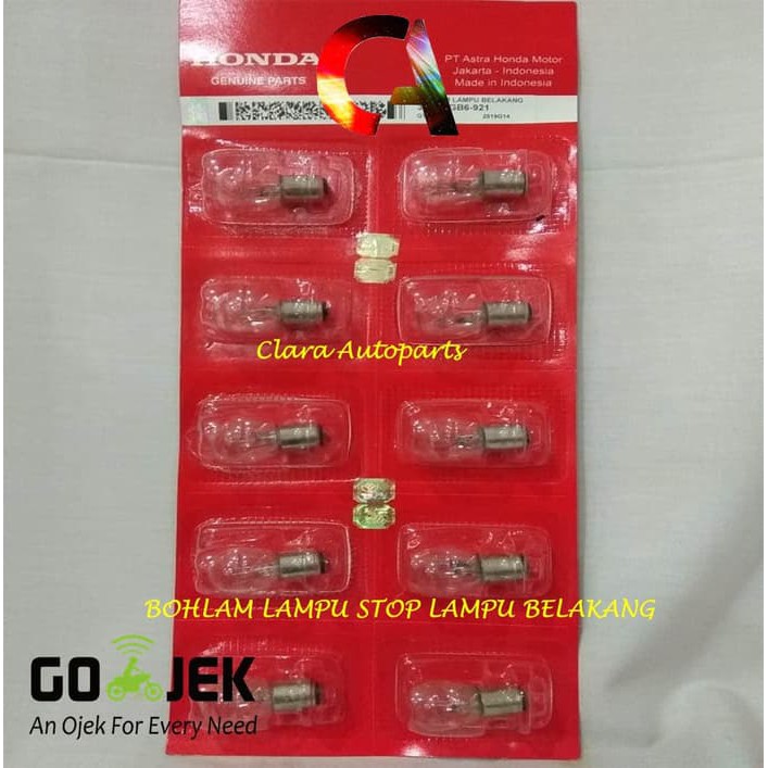 LAMPU BOHLAM BELAKANG HONDA LAMPU STOP BOHLAM STOP AHM GB6 12V 25W