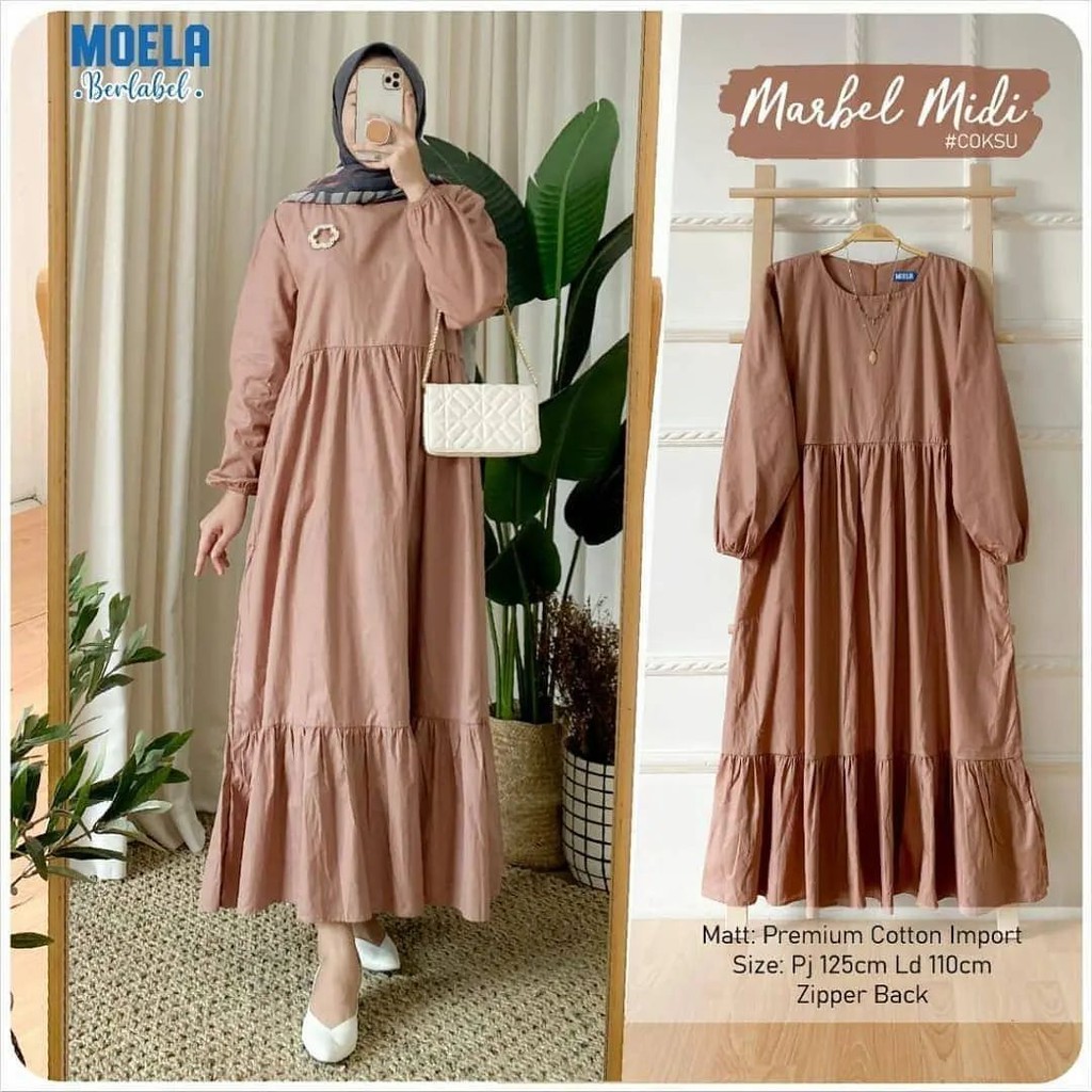 MIDI DRESS KATUN POLOS-HOMEY DRESS-DRESS BUSUI- POKIS MIDI-LUCIU MIDI-SABRINA MIDI- MARBEL