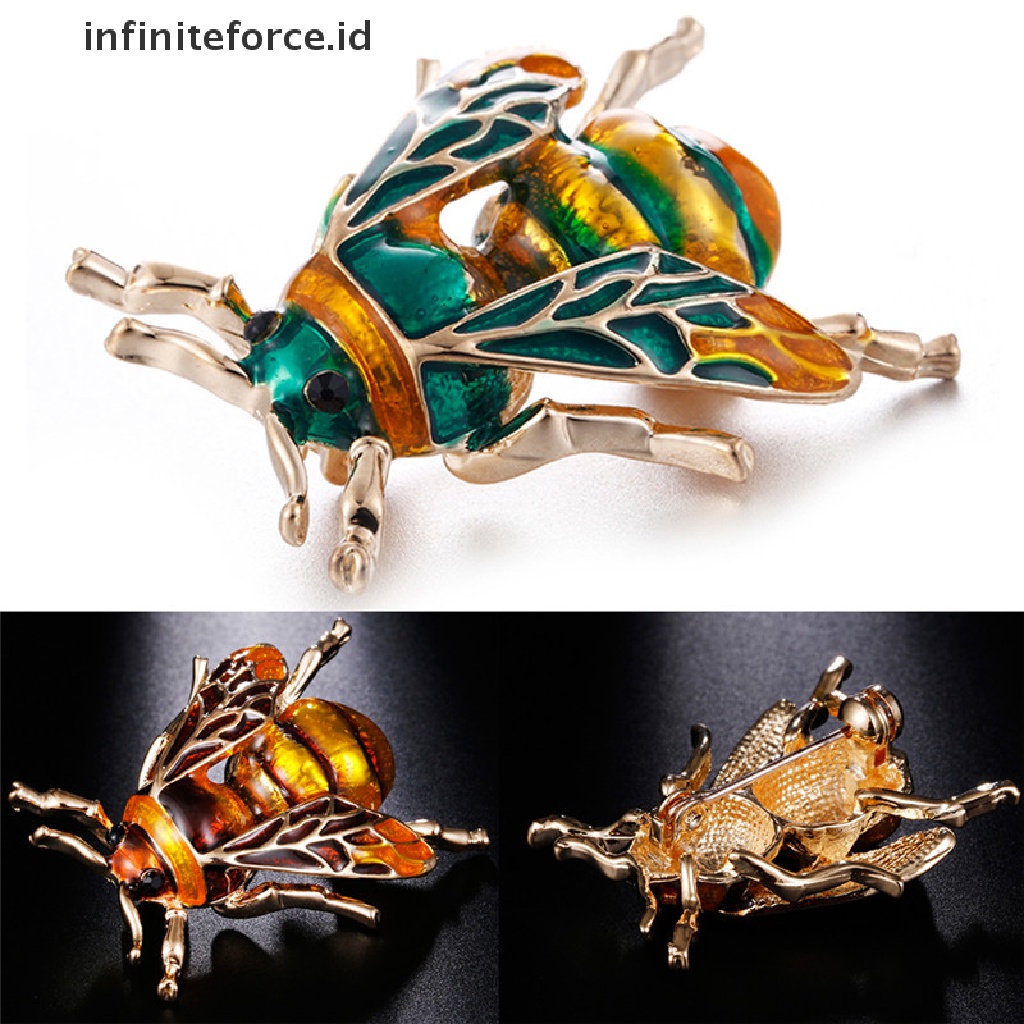 Bros Pin Bentuk Lebah Bahan Metal Gaya Vintage Untuk Wanita