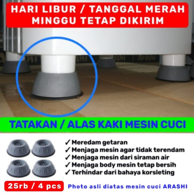 4 pcs Tatakan Alas kaki Mesin Cuci, Kulkas, Meja dll