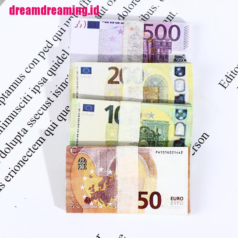20pcs / set Miniatur Uang Euro Untuk Rumah Boneka