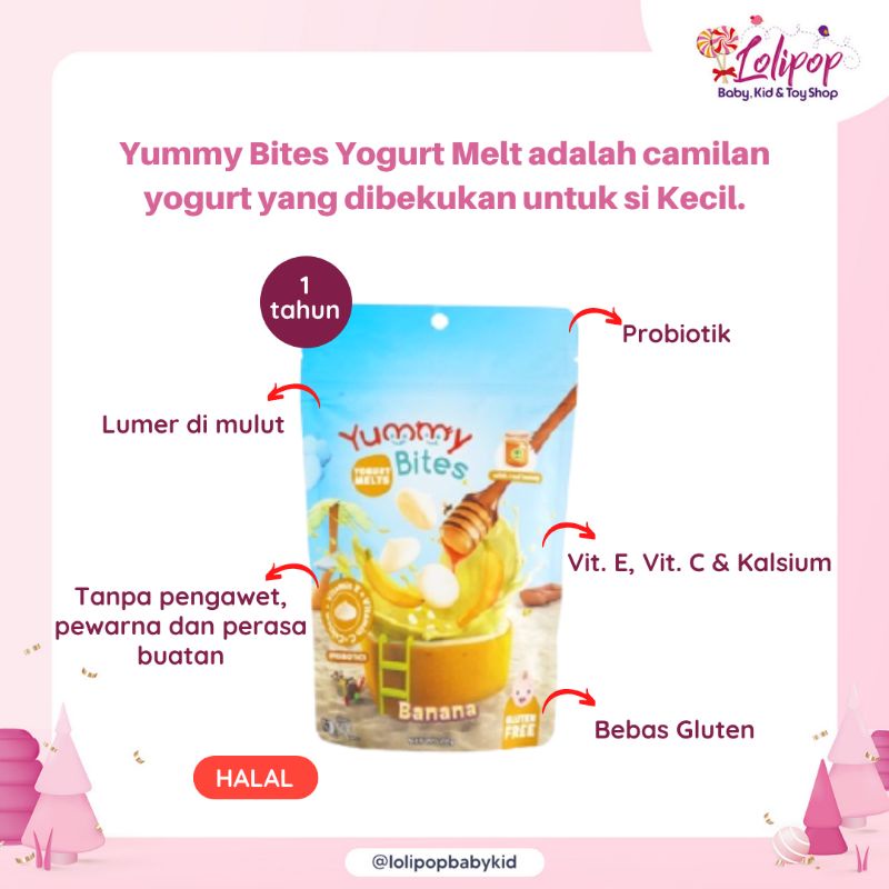 YUMMY BITES MELTS YOGURT BANANA HONEY 20GR