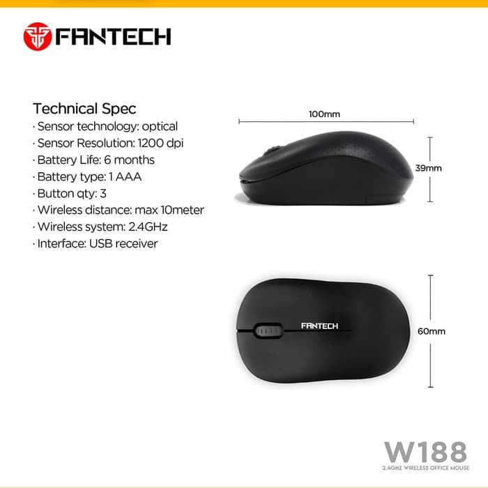 FANTECH MOUSE WIRELESS OFFICE MOUSE W188