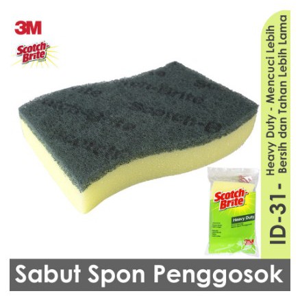 3M Scotch Brite Sabut Spons Cuci Piring Premium Hijau Heavy Duty ID 31