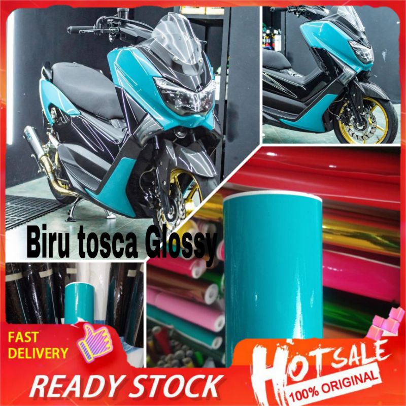 Stiker Skotlet Biru Tosca Glossy Scotlet Motor Warna Biru Toska Glossy