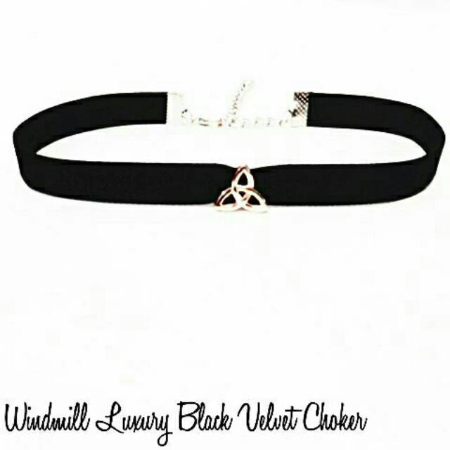 Windmill Luxury Black Velvet Choker Necklace | Kalung Handmade Premium Collection