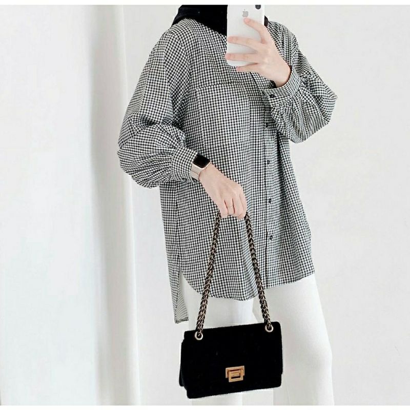 Baju Wanita Terlaris/KEMEJA WANITA/KEMEJA TERLARIS/YUMNA TOP atasan/blouse cewe kekinian ukuran L/XL/XXL-1