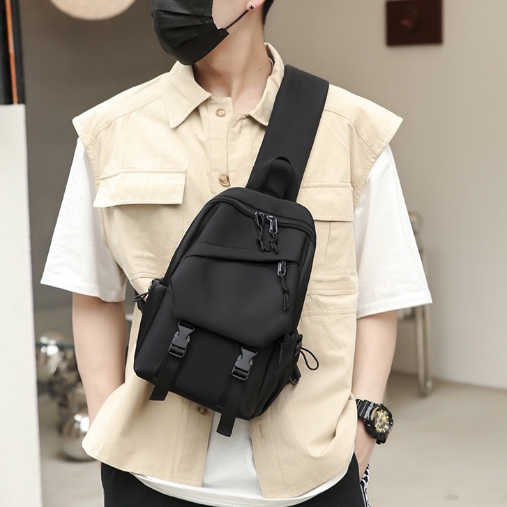 Tas Selempang Pria Import / Sling Back Pack Waist Bag / Tas Pria Waterproof / Tas Pria Kerja Serbaguna / Tas Pria Muat Banyak Barang / Sling Backpack Traveling / Tas Pria Dengan Port Usb Tas Galaxy