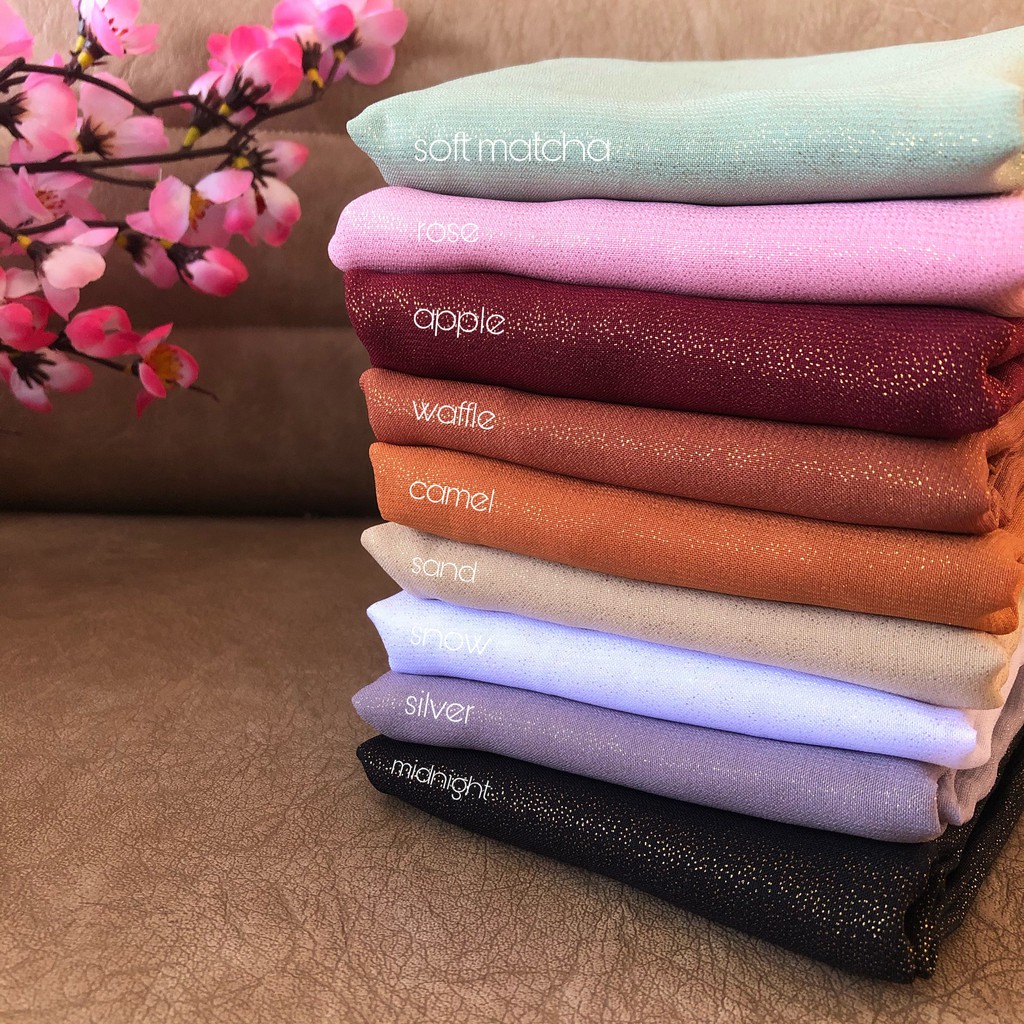 SHINAR GLAMOUR Gliter Hijab 115x115cm / Kerudung / Jilbab Segi Empat Premium-1