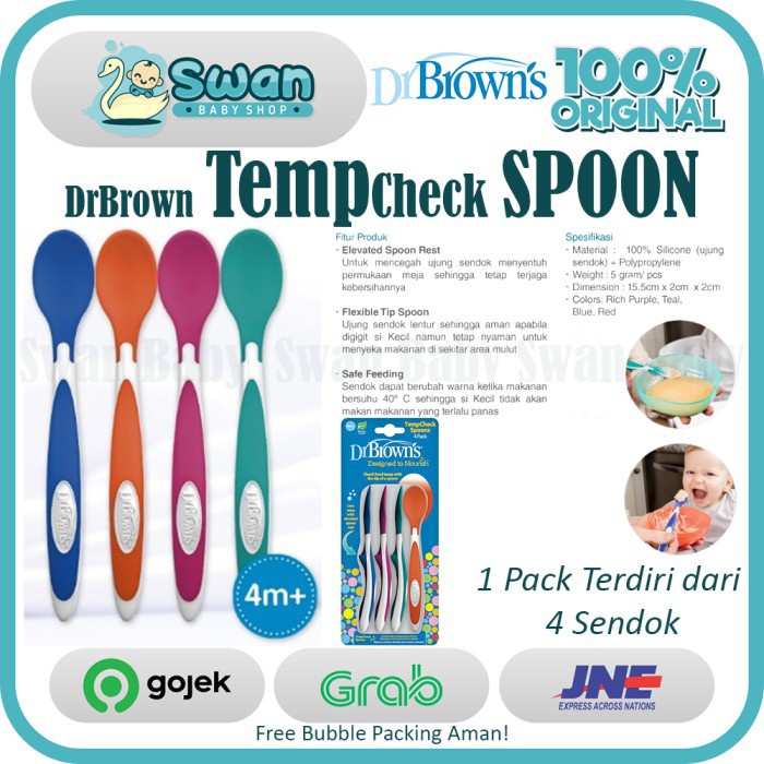 Drbrown Dr Brown's TempCheck Spoon / Sendok Makan Bayi Indikator Panas