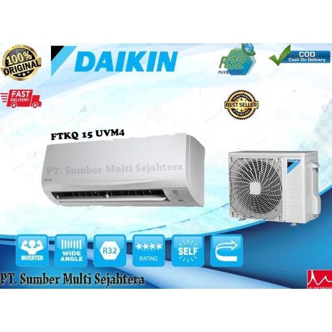 AC DAIKIN 1/2pk FTKQ 15 FLASH INVERTER 1/2 pk unit only