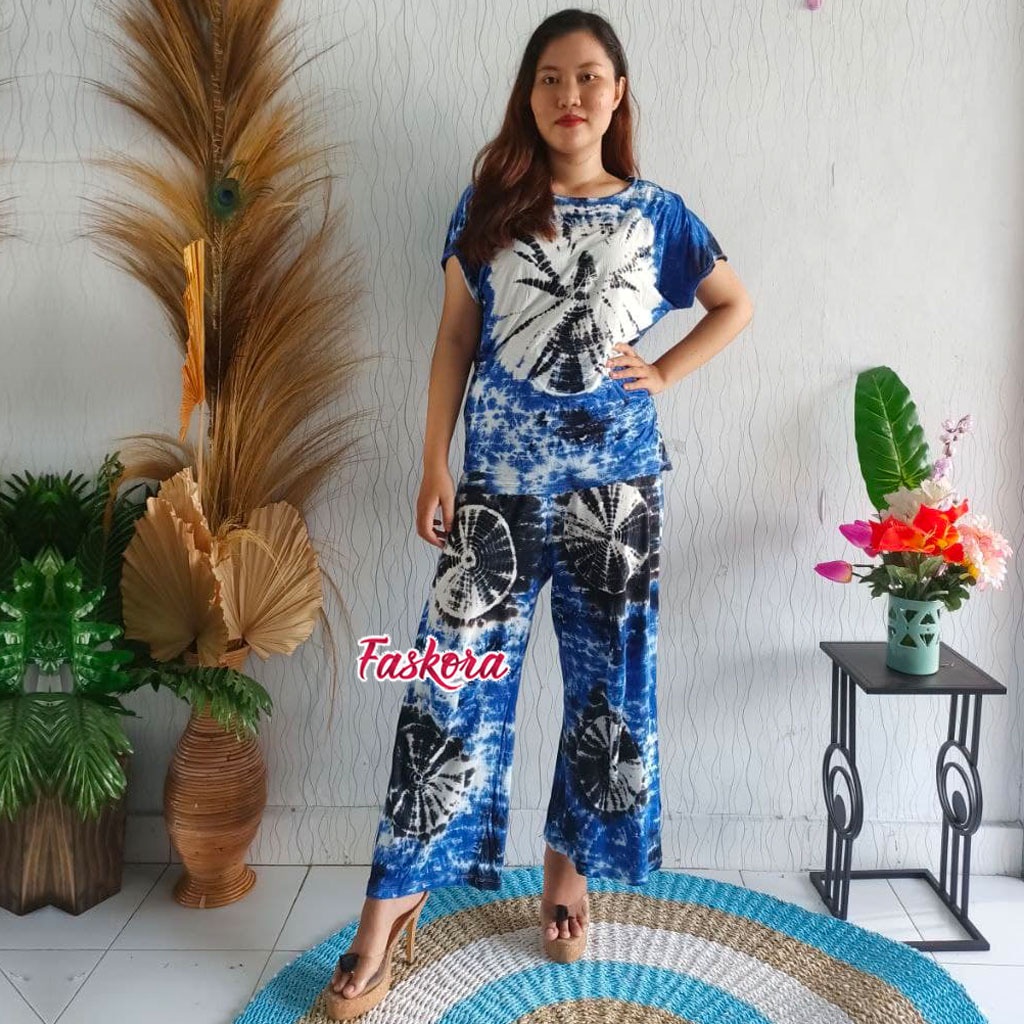 Setelan Kaos Wanita Jumbo ld 120 Kipas / Set Kaos Tie dye Wanita Jumbo / Kaos Wanita Jumbo Murah