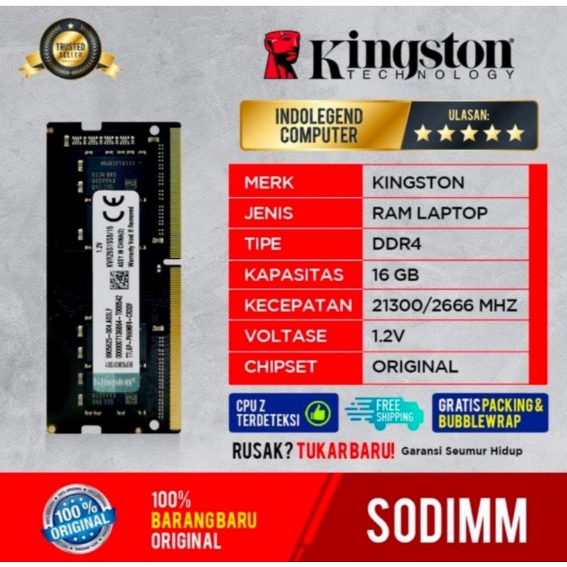 RAM KINGSTON SODIM DDR4 16GB PC2666