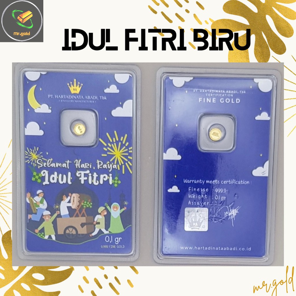 EMAS LOGAM MULIA MINI HARTADINATA ABADI 0.1 GRAM EDISI IDUL FITRI BIRU / GIFT SERIES ACC LM HRTA