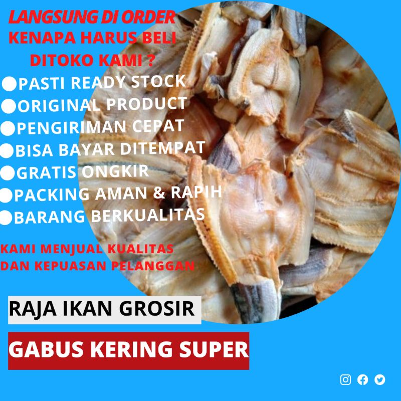 

IKAN ASIN MURAH 250 GRAM GABUS KERING SUPER