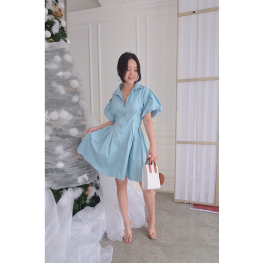 Selim Label Megan Dress Korean Mini Dress Wrap Dress Lilit Wanita