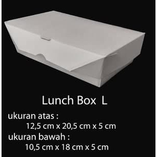 

A471Dr Paper Box Lunch Ukuran L Besar - Paper Box Kertas - Take Away - Putih S10D4R