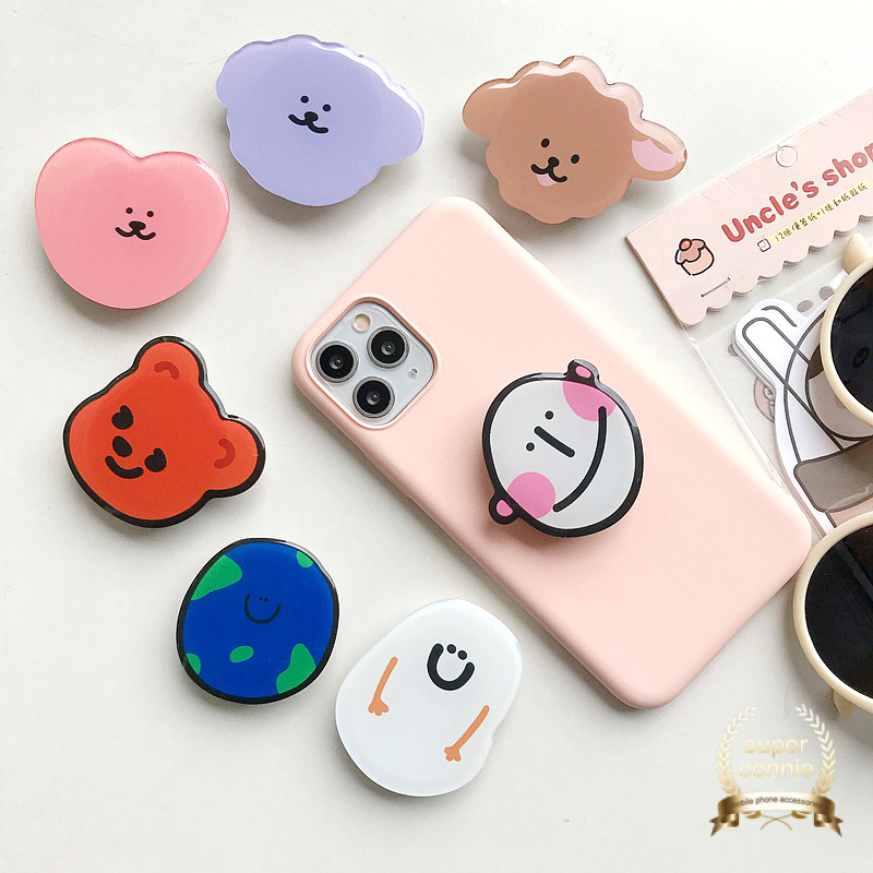 Ins Popsocket Hp / Smartphone Motif Kartun Beruang Warna-Warni Gaya Korea