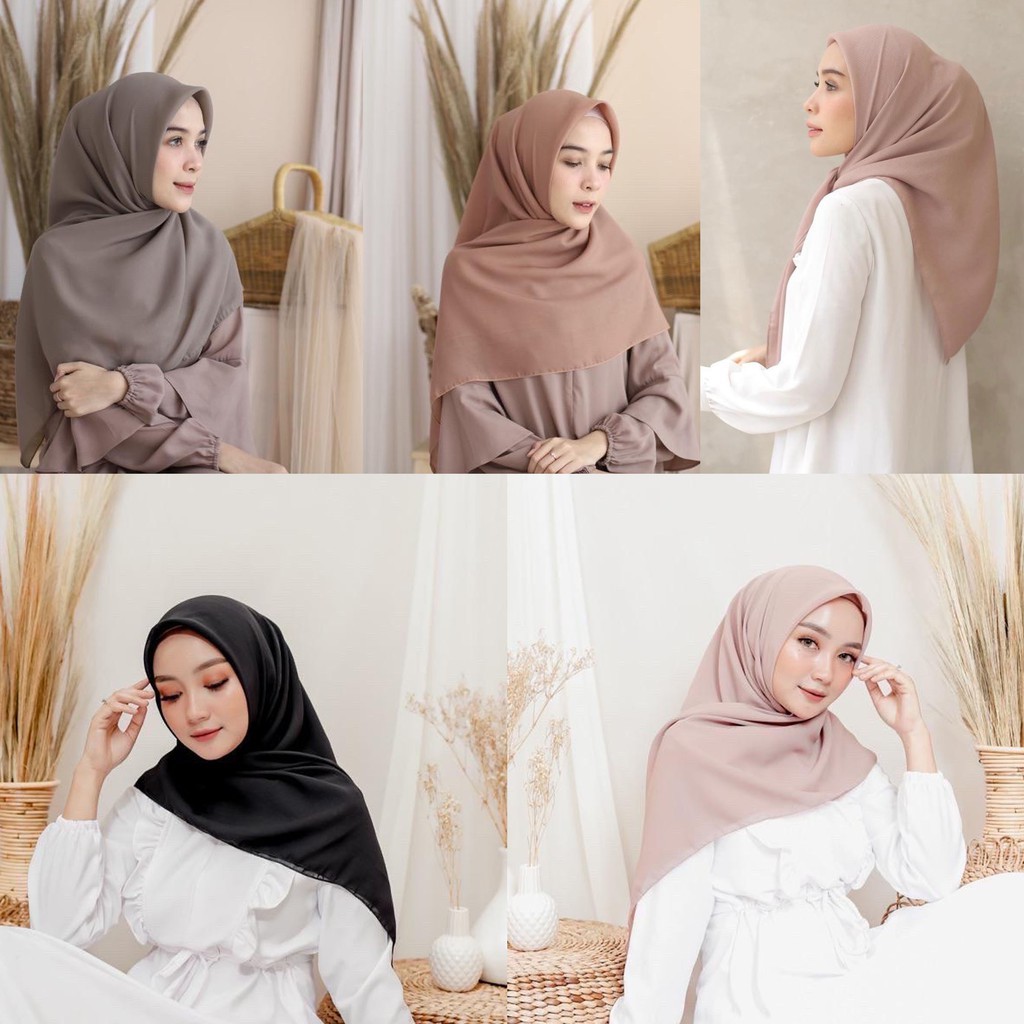 Jual Kerudung Segiempat BELLA SQUARE Hijab Segi Empat Jilbab Bela Warna ...