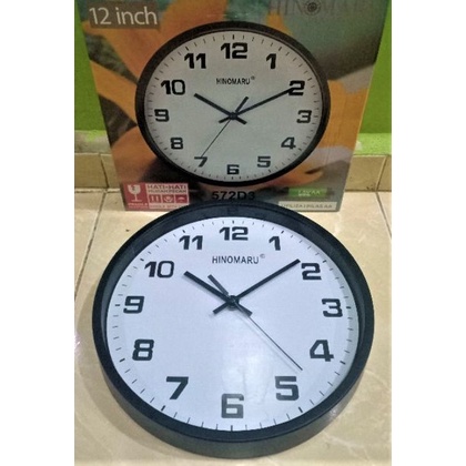 Jam Dinding Minimalis Putih 30CM Tulisan Besar Jumbo Jam Minimalis Jam Dinding Hinomaru elegan elegance wall clock tembok 30 CM