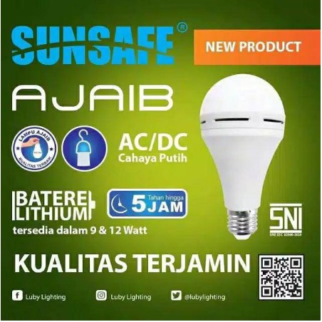 Lampu / Bolam Emergency SunSafe Ajaib 9w / 9 Watt