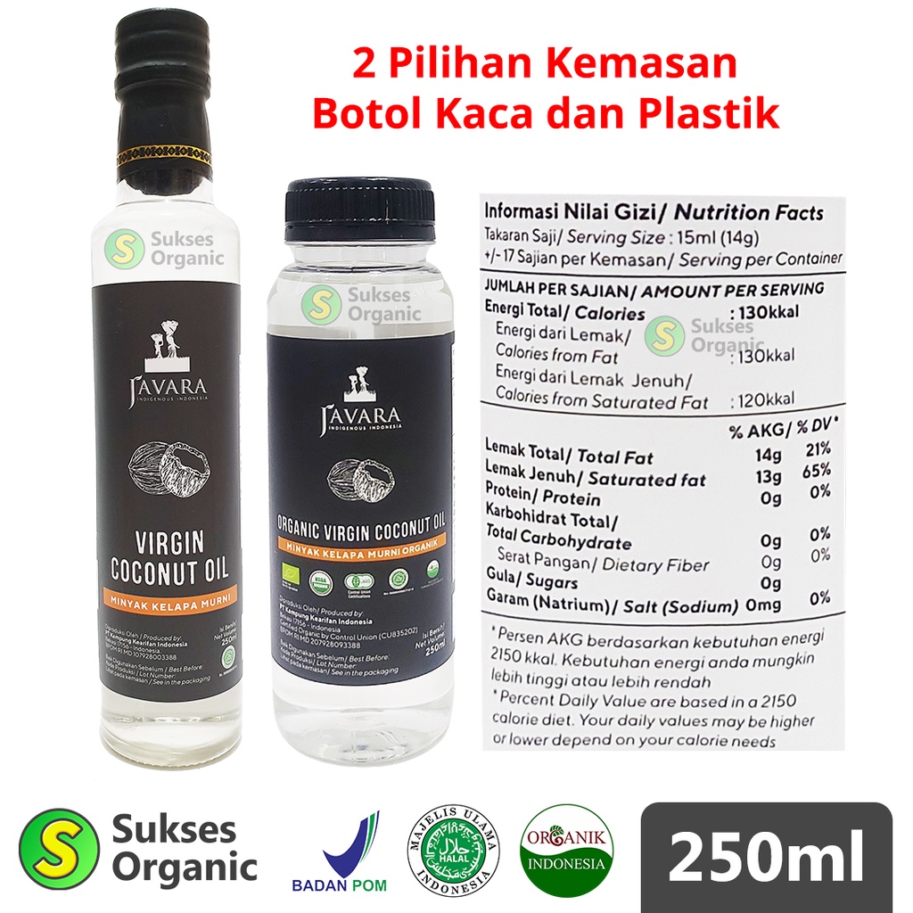 

Virgin Coconut Oil/VCO/Minyak Kelapa | Javara | 250ml Beling