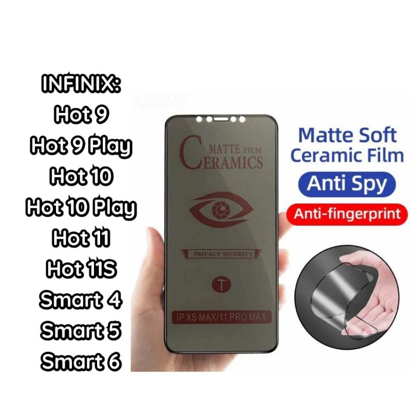 Full screen anti spy tempered Infinix