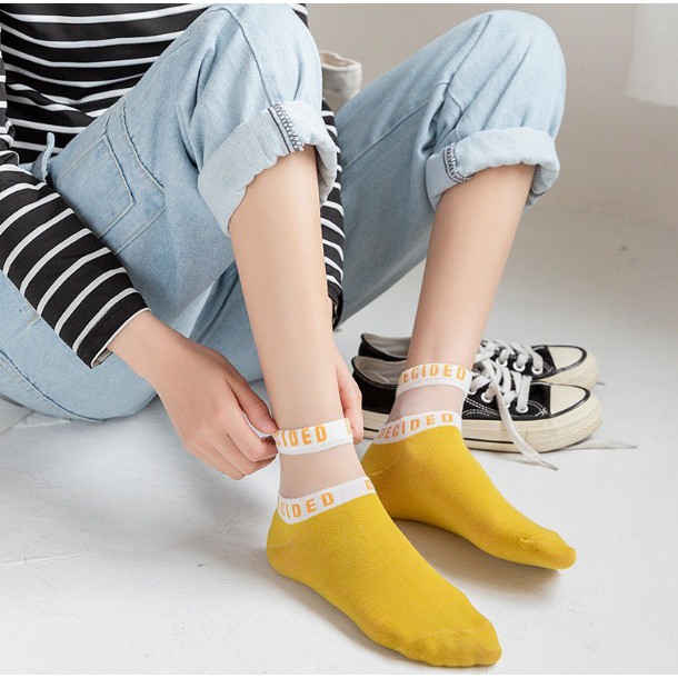 COD - Kaos Kaki Wanita / Kaos Kaos Decided / Kaos Kaos Korea / Kaos Kaki Pendek / Socks K5009-1