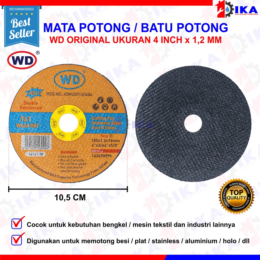 batu gurinda gerinda potong besi mata cutting wheel WD 4 x 1,2 asli Mata Gerinda POTONG 4&quot; WD / Mata Batu Gerinda POTONG WD 4 Inch - Cutting Wheel Grinda Gurinda WD