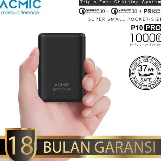 POWER BANK MINI DUAL QUICK CHARGE 3.0 ACMIC P10 PRO 10000MAH
