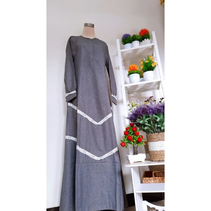 KAMILIA DRESS | GAMIS KATUN MADINAH RENDA | GAMIS BUSUI FRIENDLY