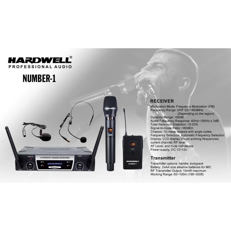 Mic Wireless Hardwell Number 1Hardwell Number1 Handle Clip On Origina