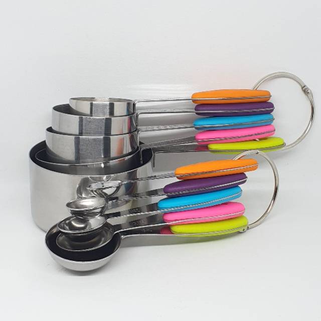 Stainless measuring cups and spoons set 10s / sendok takar