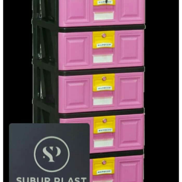 LACI PLASTIK LEMARI PLASTIK RAK SERBAGUNA SUSUN 5 KUNCI NAPOLLY