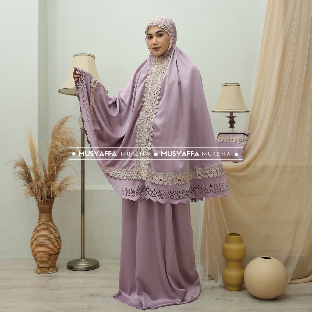 MUSYAFFA - Mukena Dewasa Luciana Lasercut Renda Mewah