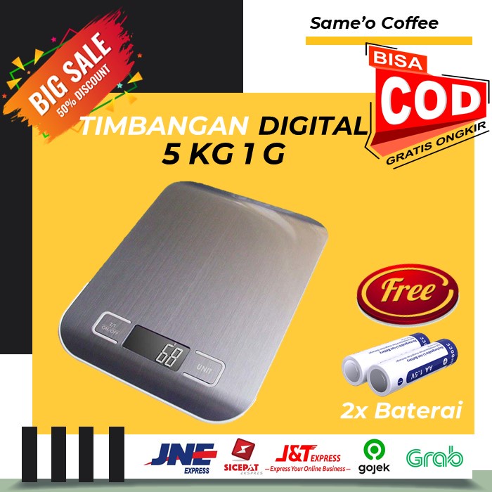 TIMBANGAN DIGITAL DAPUR (KOPI / BUAH / SAYUR) 5 Kg 1 g