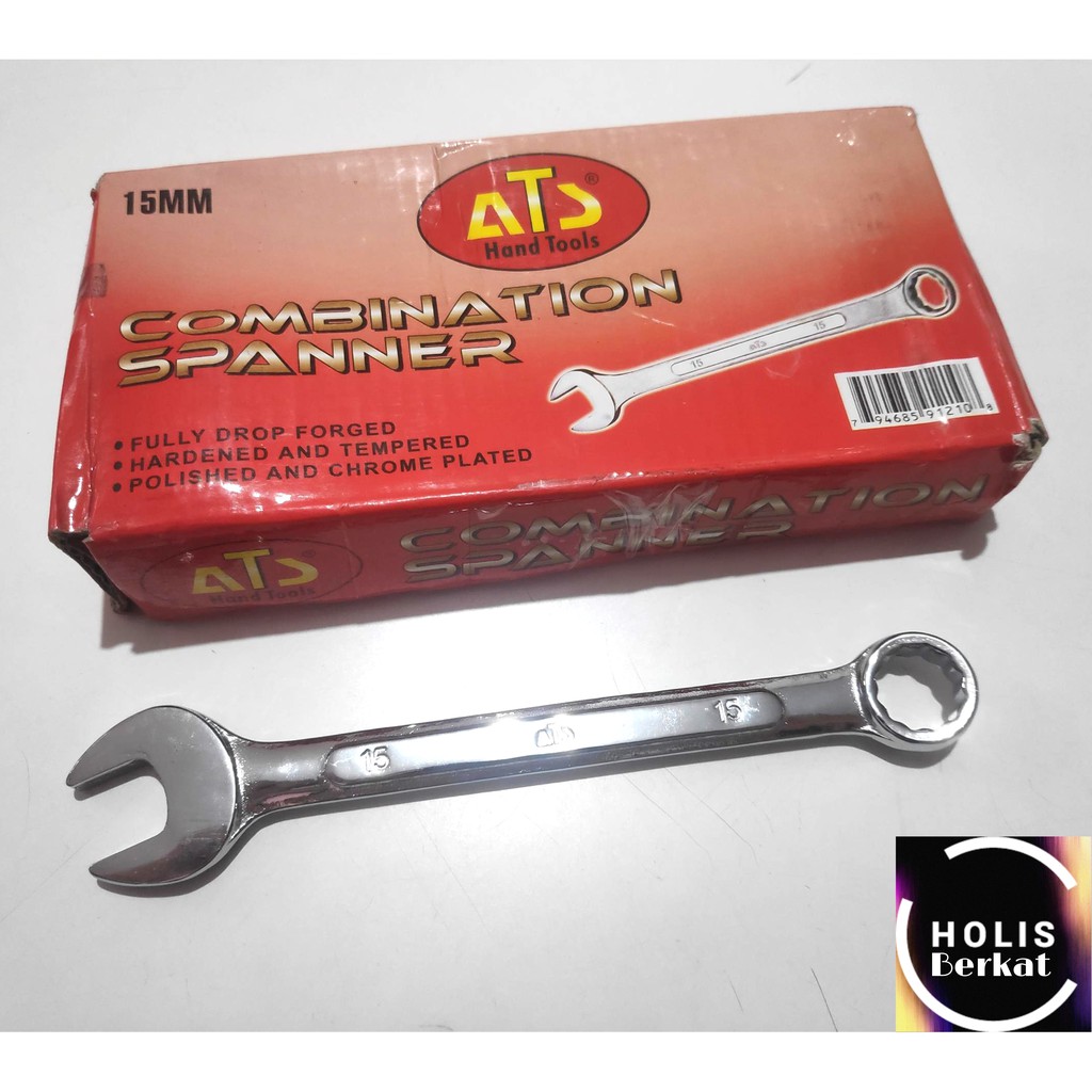 Kunci Ring Pas 15 mm / Combination Spanner Wrench Kombinasi 15 mm ATS