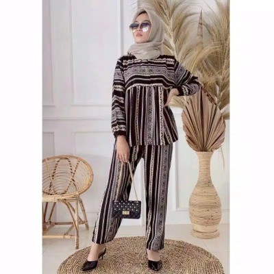 Bisa Pisah Batik Couple Keluarga Sania Ruffle Ori Ndoro Jowi Termurah