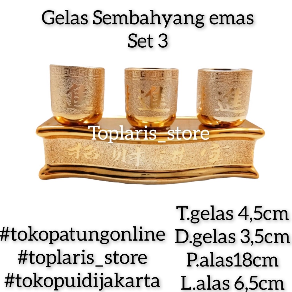 Gelas Sembahyang Puja Keramik Set 3