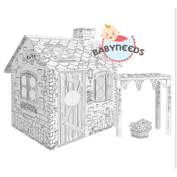 COLOURING KIDS ACIVITY PLAYHOUSE RUMAH KARDUS JUMBO HOUSE