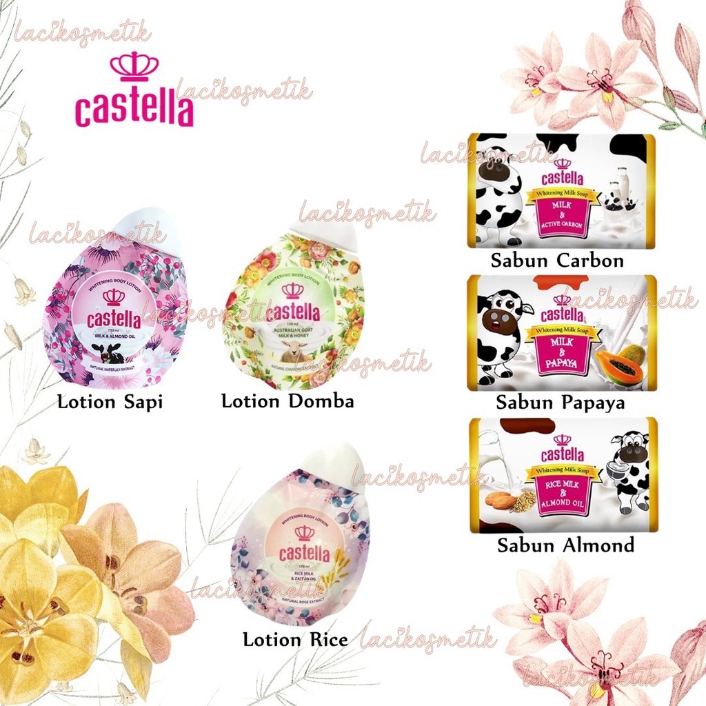 ✨LACIKOSME✨ CASTELLA WHITENING BODY LOTION - CASTELLA SABUN BATANG ORIGINAL BPOM