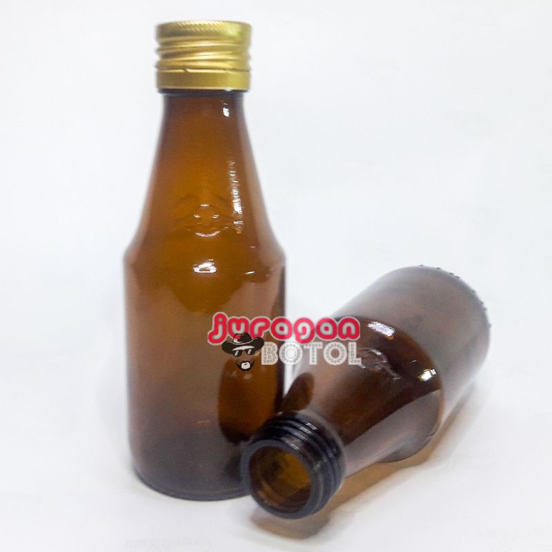 Botol KRATINGDAENG 150ml Kaca Coklat, Susu,Jus, Madu, Jamu  Minuman Kekinian Ekslusif Lengkap Tutup
