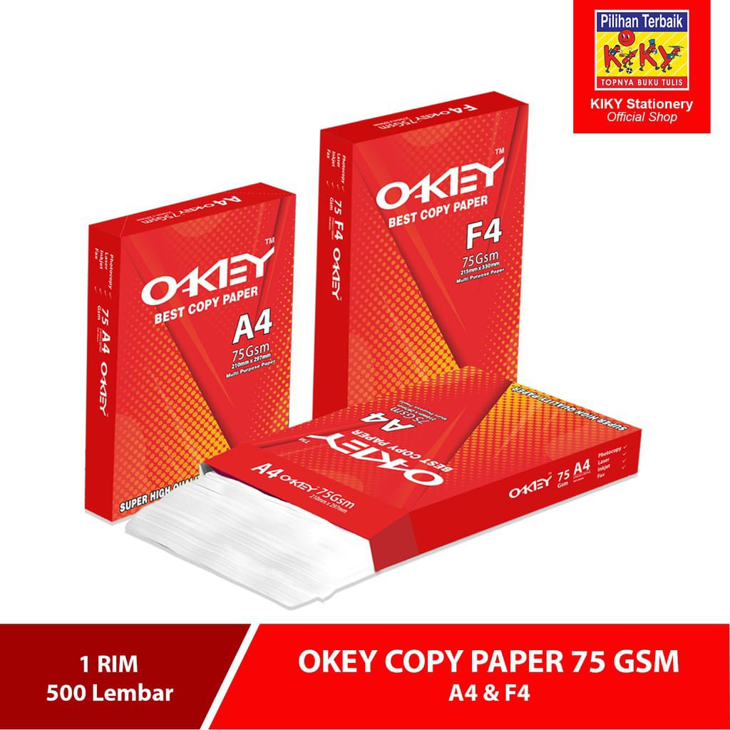 

kertas hvs Okey A4 75gsm / Okey F4 75gsm