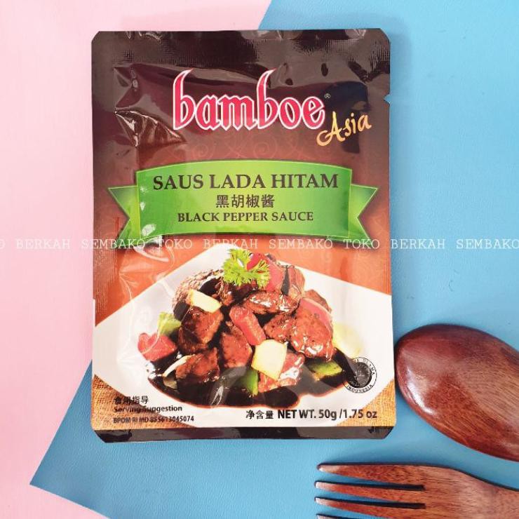 

#COD# Bamboe Saus Lada Hitam 50 gr / Black Pepper Sauce