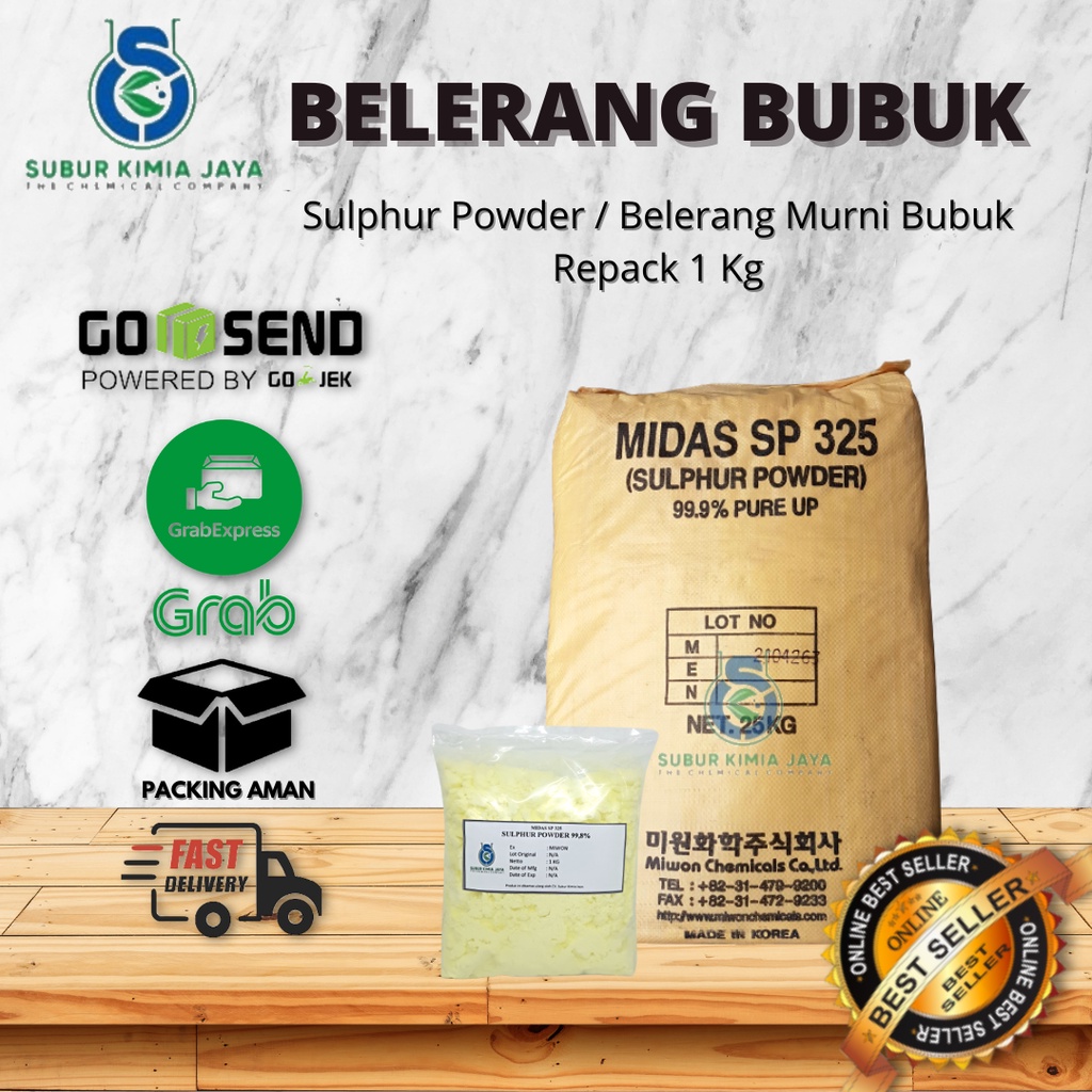 

Sulfur Sulphur Powder / Belerang Bubuk Murni 1 KG Premium