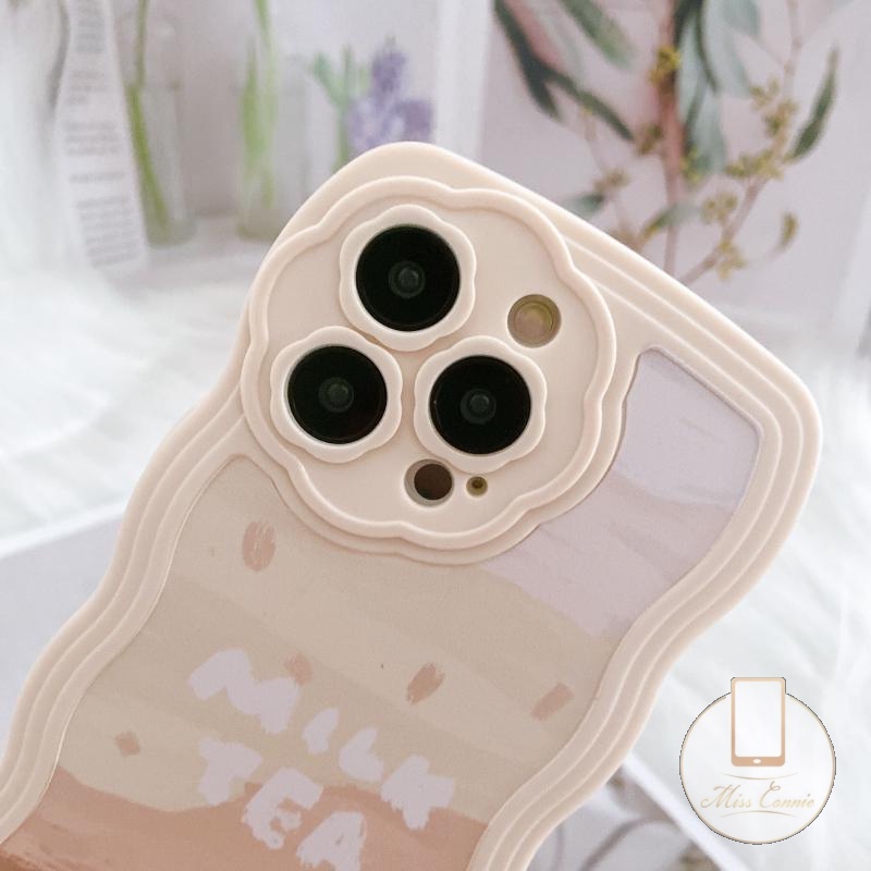 Soft Case Pelindung Lensa Kamera Motif Bunga Milk Tea Untuk iPhone 7 Plus 8 Plus 11 12 13 Pro Max XR SE 2020 X XS Max 11Pro Max