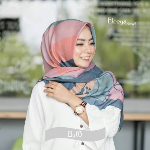 HIJAB SEGIEMPAT MOTIF ELY 03 II Eleeya Scarf